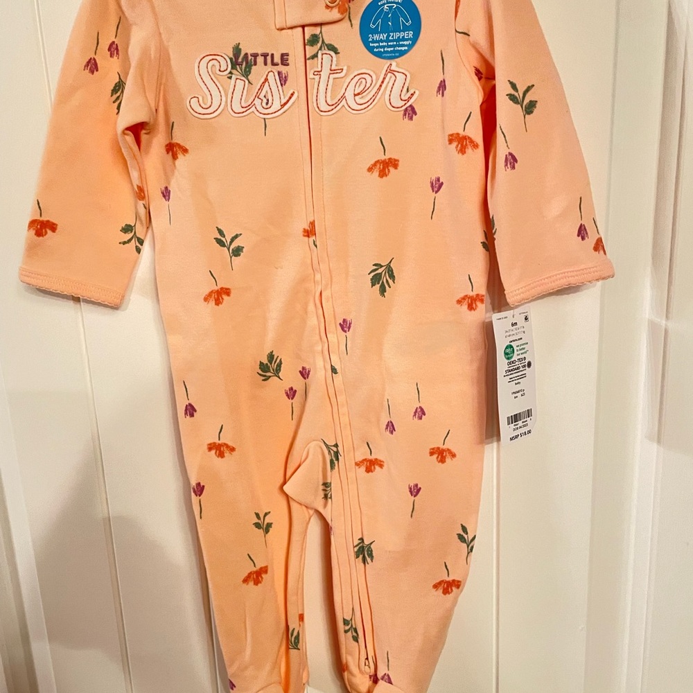 Carter's® Baby Girls Little Sister Footie Pajamas NEW - Picture 5 of 6